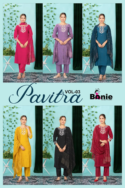 Pavitra Vol 3 Bonie Pv Readymade Pant Style Suits Exporter Gujarat