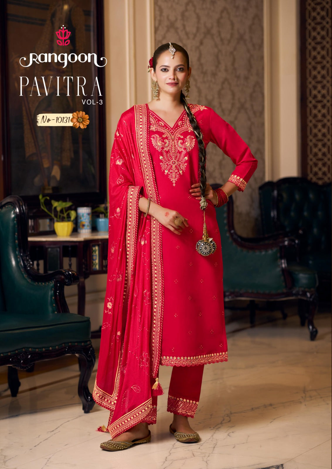 Pavitra Vol 3 Rangoon Silk Readymade Pant Style Suits Exporter India