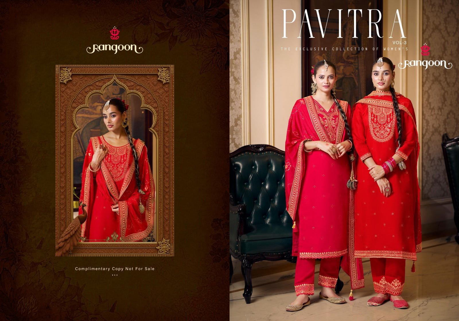 Pavitra Vol 3 Rangoon Silk Readymade Pant Style Suits Exporter India