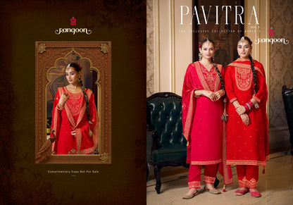 Pavitra Vol 3 Rangoon Silk Readymade Pant Style Suits Exporter India