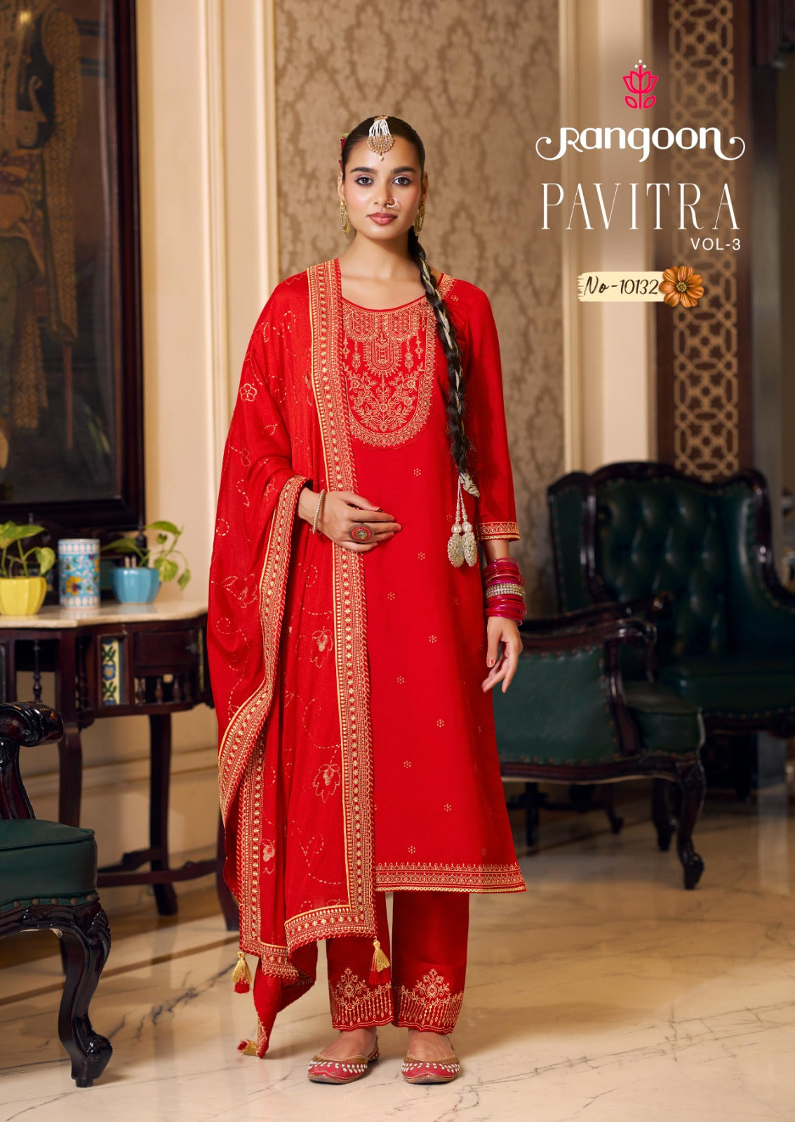 Pavitra Vol 3 Rangoon Silk Readymade Pant Style Suits Exporter India
