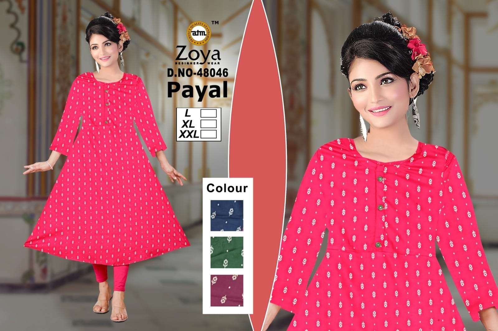 Payal 1403 Zoya Rayon Anarkali Kurtis Supplier India