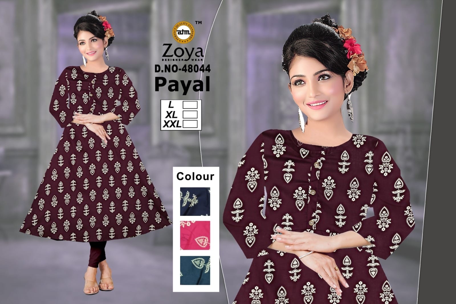 Payal 1403 Zoya Rayon Anarkali Kurtis Supplier India