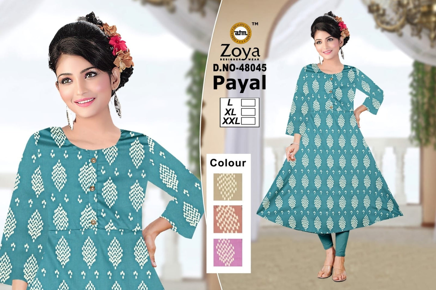 Payal 1403 Zoya Rayon Anarkali Kurtis Supplier India