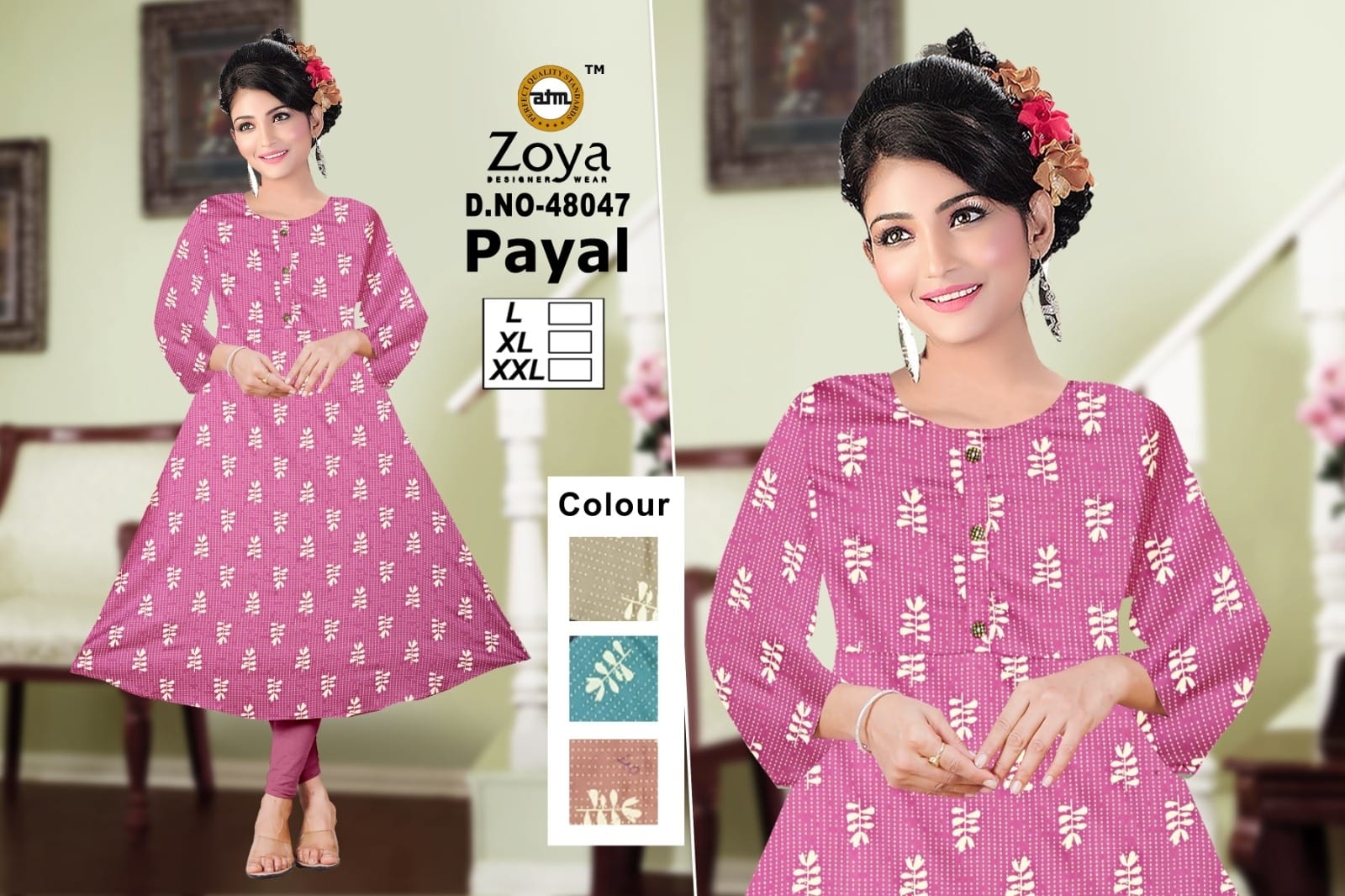 Payal 1403 Zoya Rayon Anarkali Kurtis Supplier India