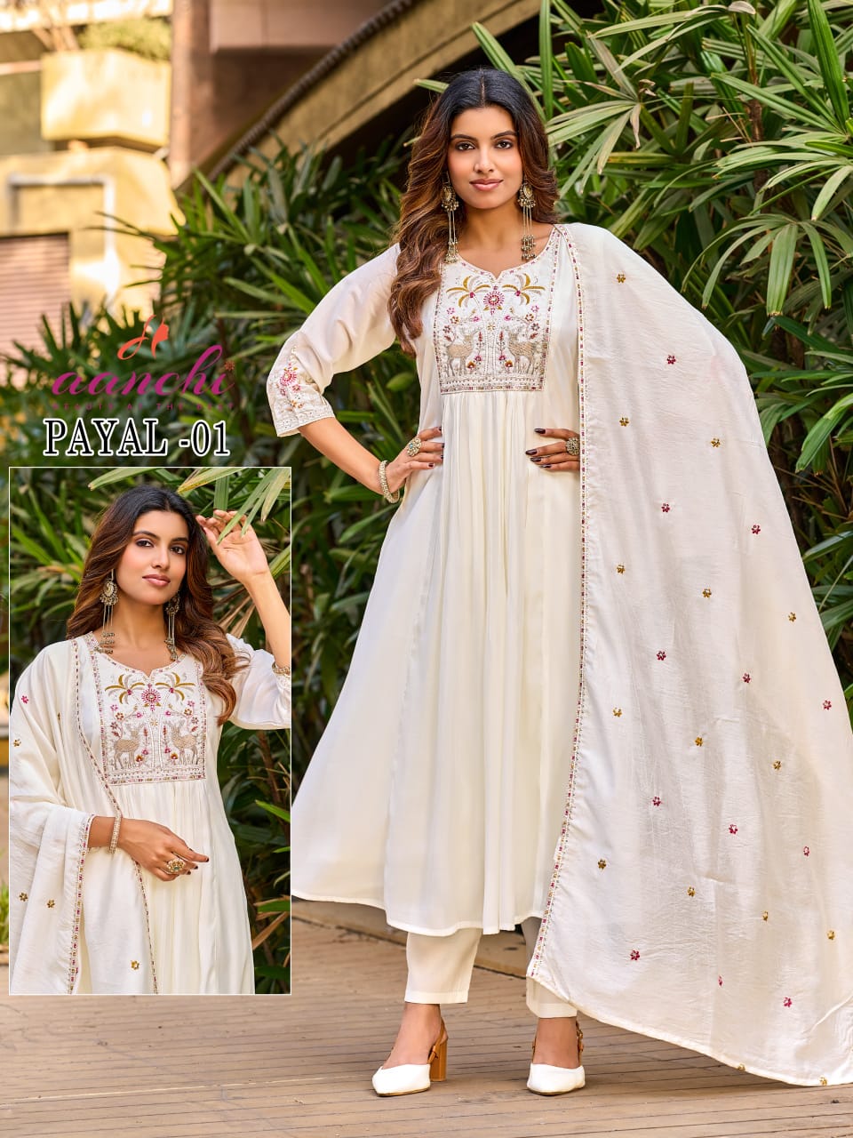 Payal Aanchi Chanderi Readymade Anarkali Suits Exporter Ahmedabad