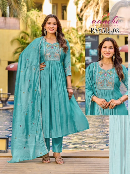 Payal Aanchi Chanderi Readymade Anarkali Suits Exporter Ahmedabad
