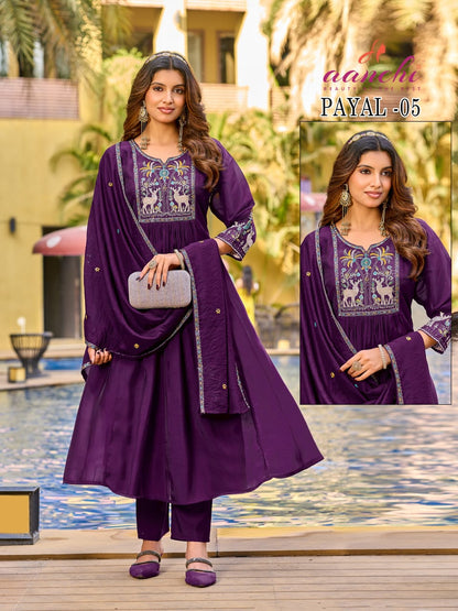 Payal Aanchi Chanderi Readymade Anarkali Suits Exporter Ahmedabad
