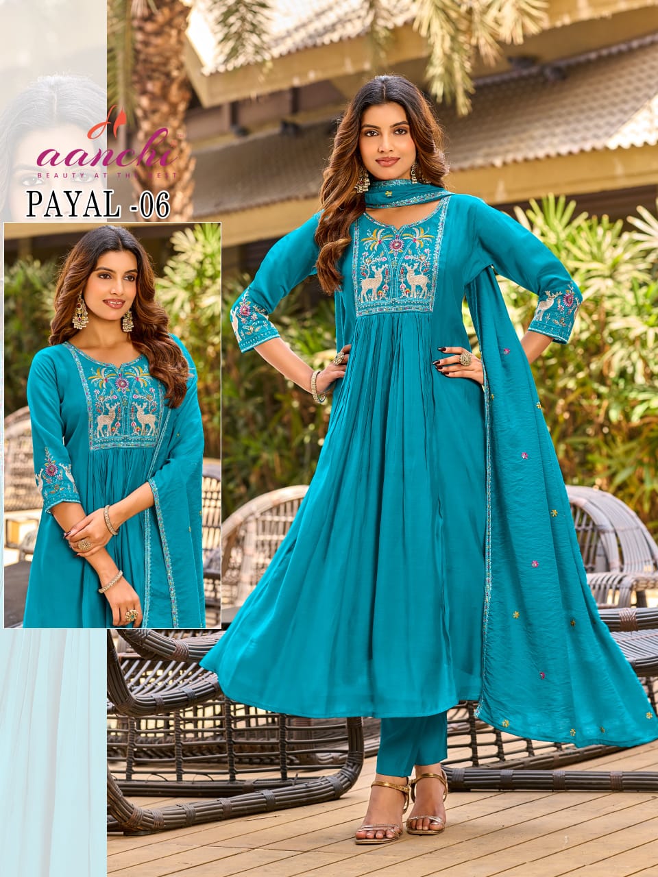 Payal Aanchi Chanderi Readymade Anarkali Suits Exporter Ahmedabad