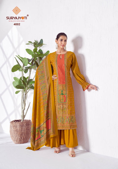 Payal Advance Vol 4 Suryajyoti Modal Silk Readymade Pant Style Suits Wholesaler Gujarat