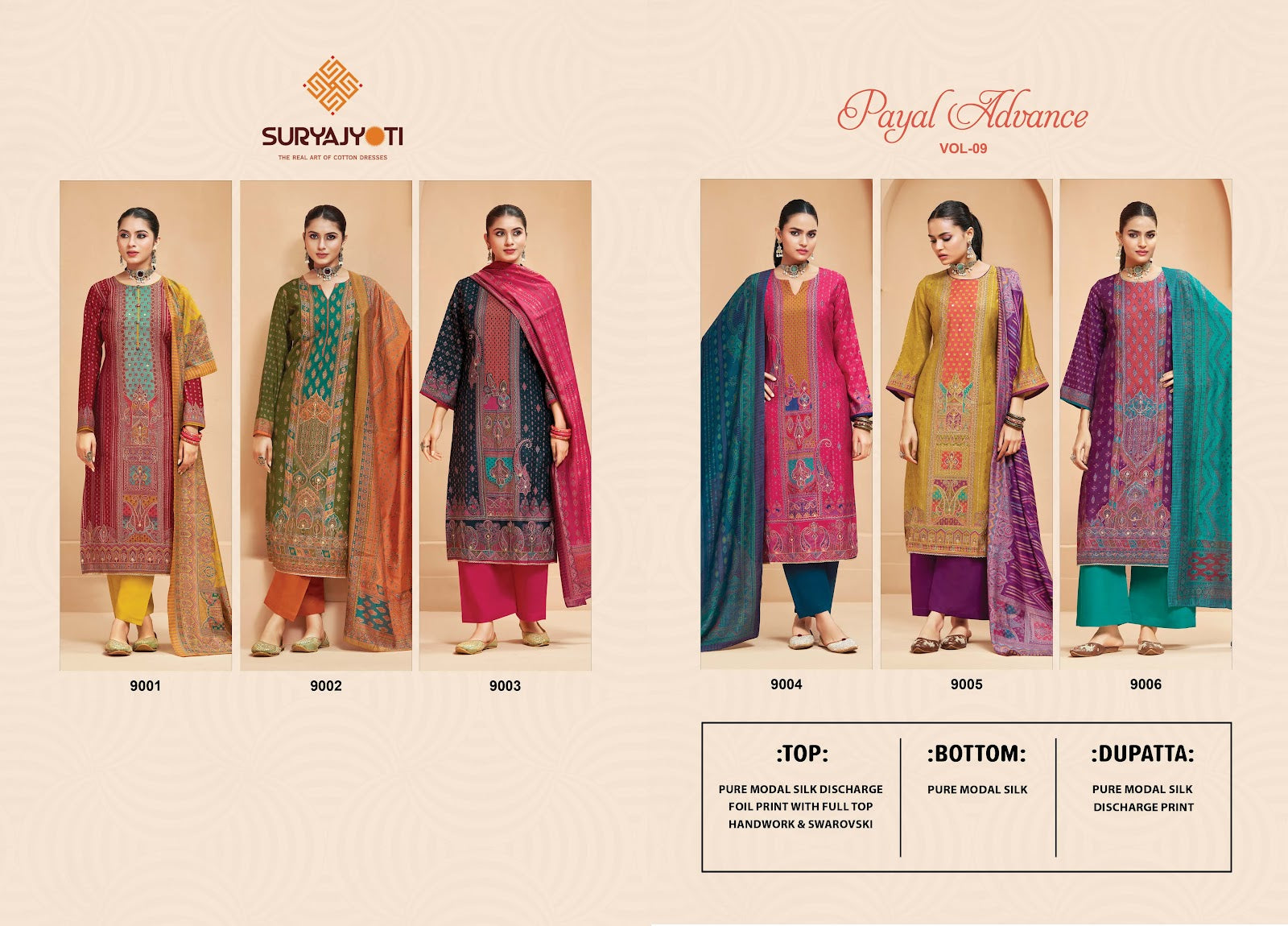 Payal Advance Vol 9 Suryajyoti Modal Pant Style Suits Wholesale Price