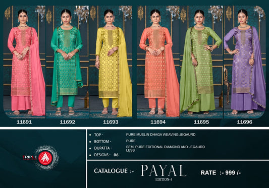 Payal Edition 4 Triple Aaa Muslin Pant Style Suits Exporter Gujarat