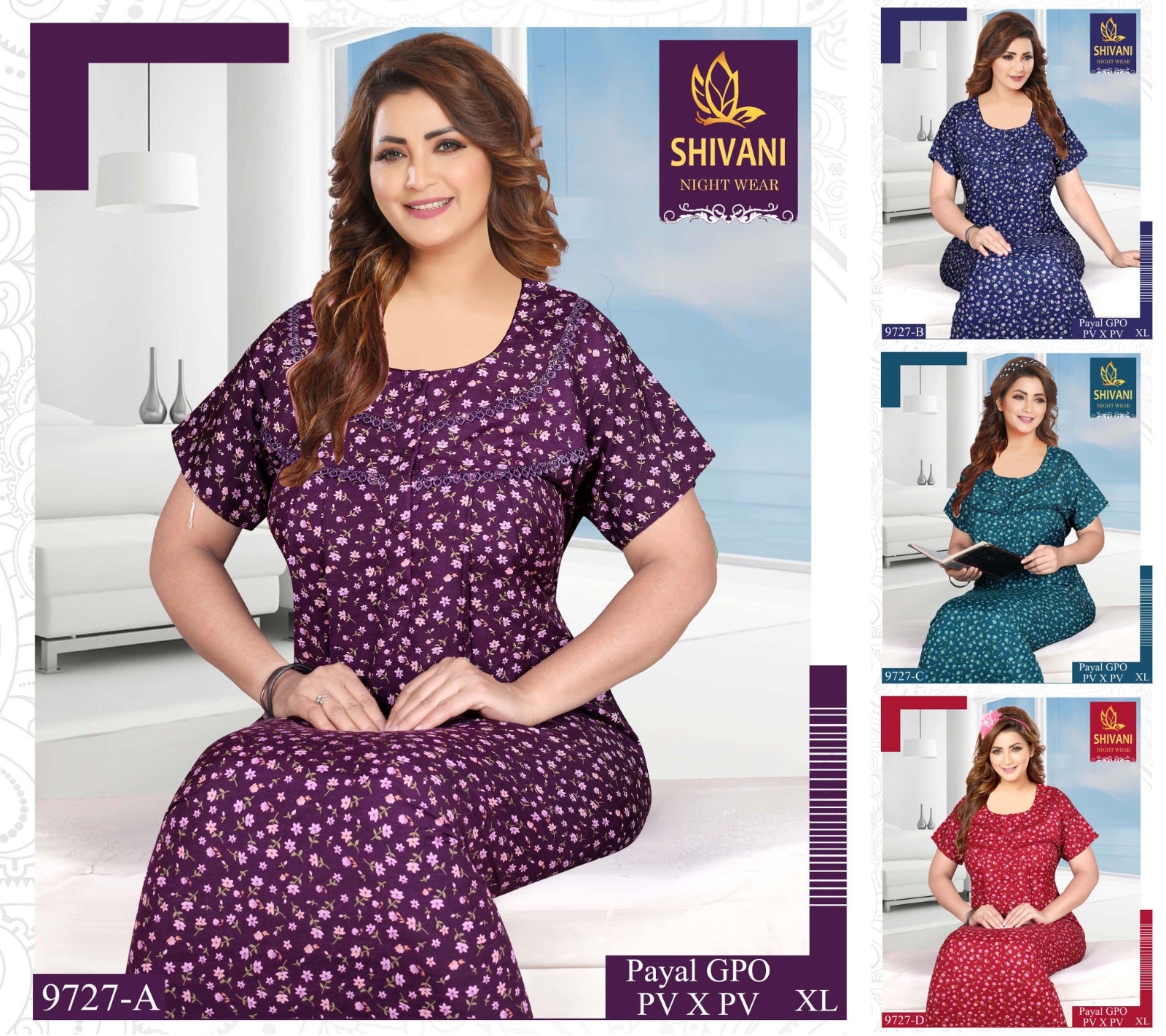 Payal Gpo Shivani Pv Night Gowns Manufacturer Ahmedabad