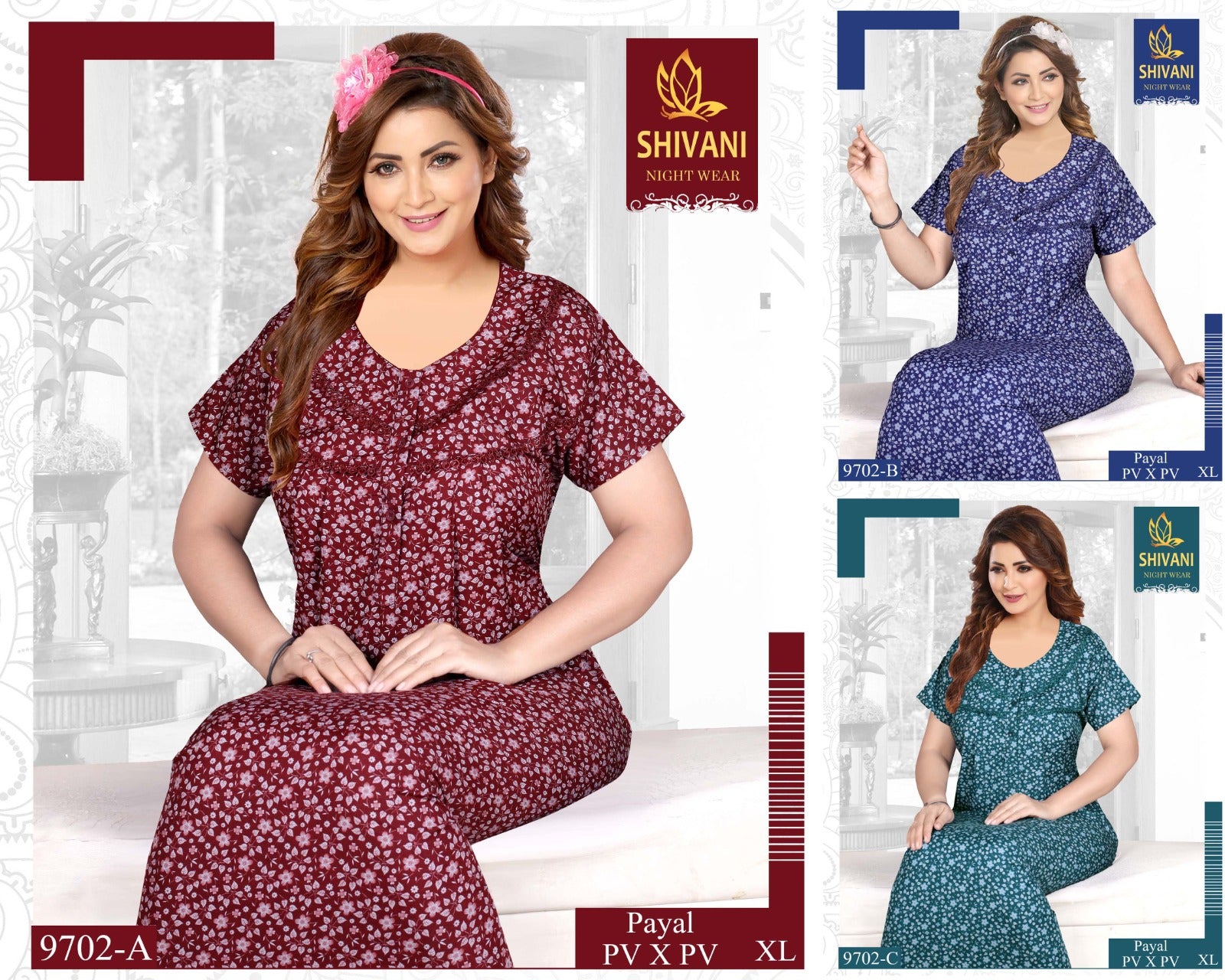 Payal Gpo Shivani Pv Night Gowns Manufacturer Ahmedabad