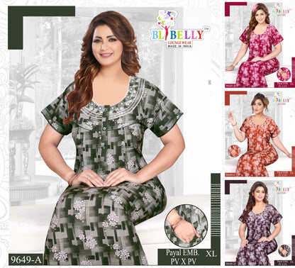 Payal Neck Belly Pv Night Gowns Supplier Ahmedabad