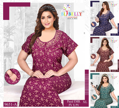 Payal Neck Belly Pv Night Gowns Supplier Ahmedabad