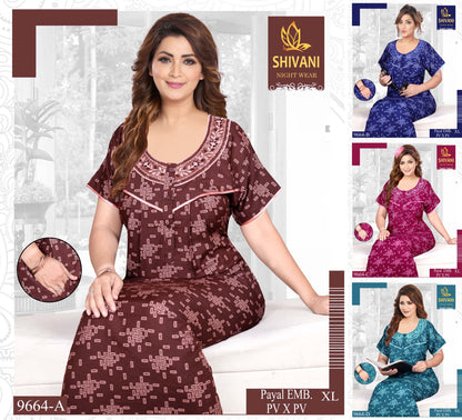 Payal Neck Belly Pv Night Gowns Supplier Ahmedabad