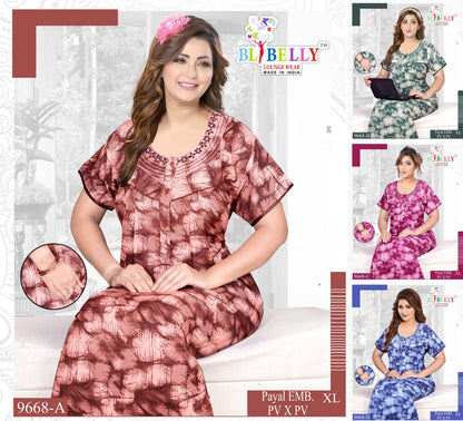 Payal Neck Belly Pv Night Gowns Supplier Ahmedabad