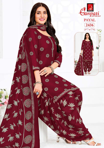 Payal Patiyala Vol 10 Ganpati Cotton Readymade Suits Wholesale Price