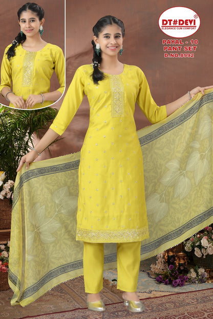 Payal Vol 10 Dn 8992 Dt Devi Roman Girls Readymade Pant Suits Manufacturer Gujarat