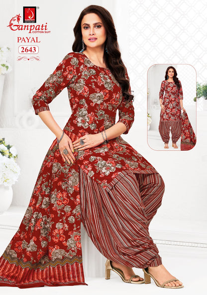 Payal Vol 12 Ganpati Readymade Cotton Patiyala Suits Wholesale Price
