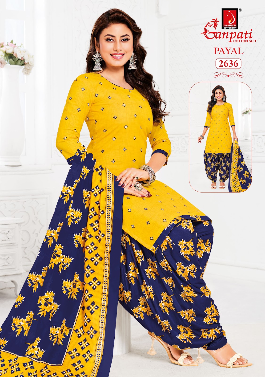 Payal Vol 12 Ganpati Readymade Cotton Patiyala Suits Wholesale Price