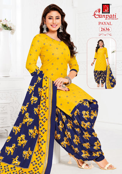 Payal Vol 12 Ganpati Readymade Cotton Patiyala Suits Wholesale Price