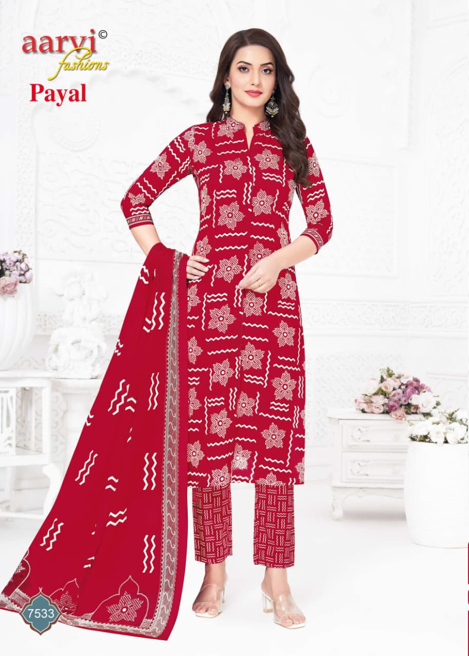 Payal Vol 1 Aarvi Fashions Readymade Cotton Pant Suits Exporter India
