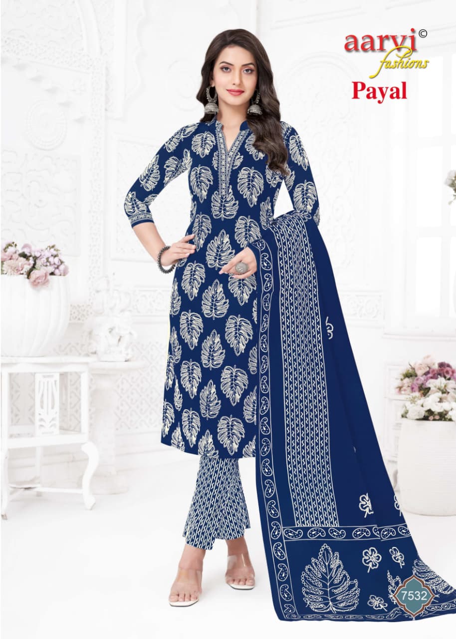 Payal Vol 1 Aarvi Fashions Readymade Cotton Pant Suits Exporter India