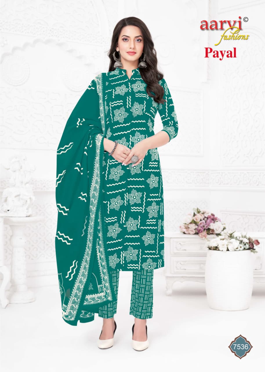 Payal Vol 1 Aarvi Fashions Readymade Cotton Pant Suits Exporter India