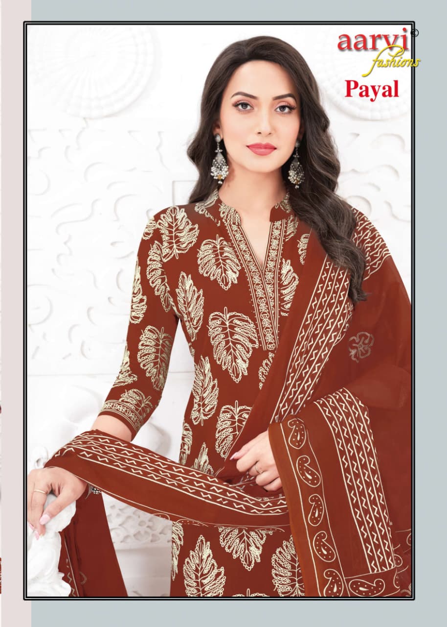 Payal Vol 1 Aarvi Fashions Readymade Cotton Pant Suits Exporter India