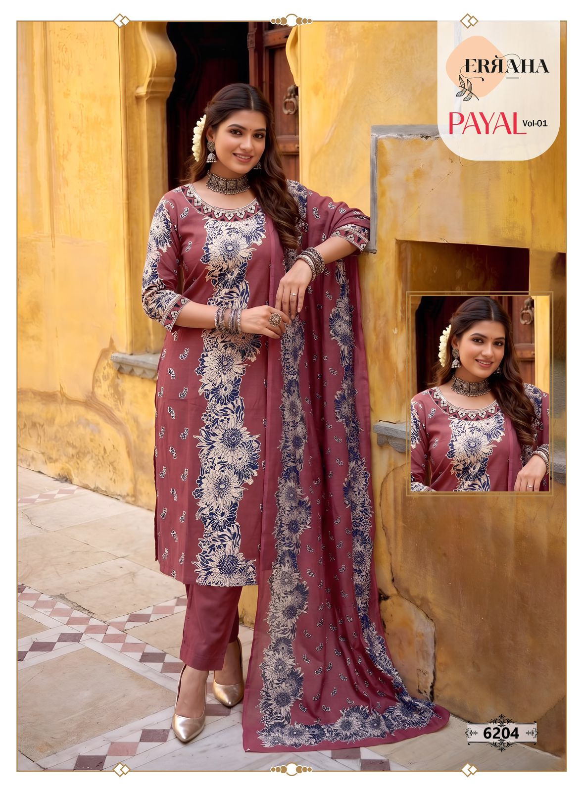 Payal Vol 1 Erraha Vetican Readymade Pant Style Suits Exporter Ahmedabad