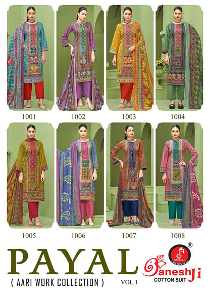 Payal Vol 1 Ganeshji Cotton Karachi Salwar Suits Supplier
