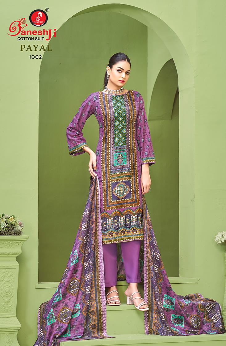 Payal Vol 1 Ganeshji Cotton Karachi Salwar Suits Supplier