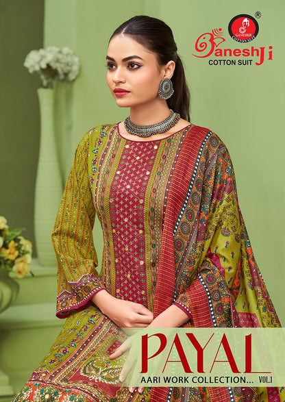 Payal Vol 1 Ganeshji Cotton Karachi Salwar Suits Supplier