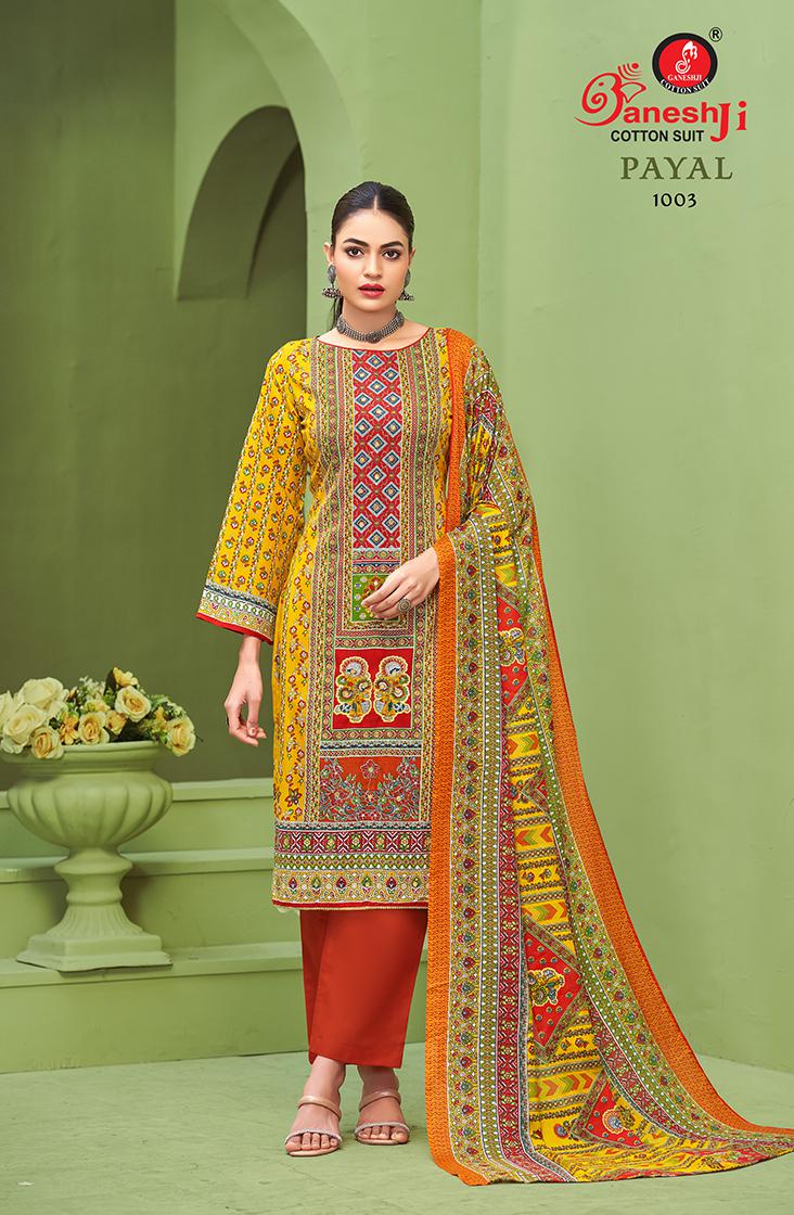 Payal Vol 1 Ganeshji Cotton Karachi Salwar Suits Supplier