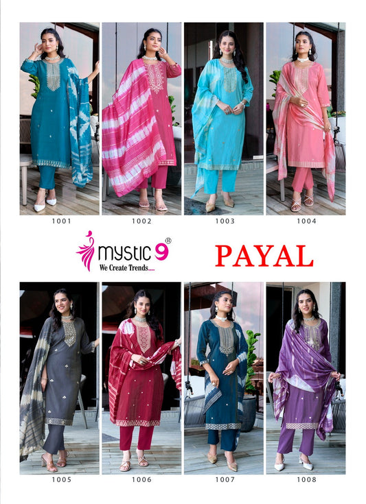 Payal Vol 1 Mystic 9 Vertican Readymade Pant Style Suits Wholesale Price