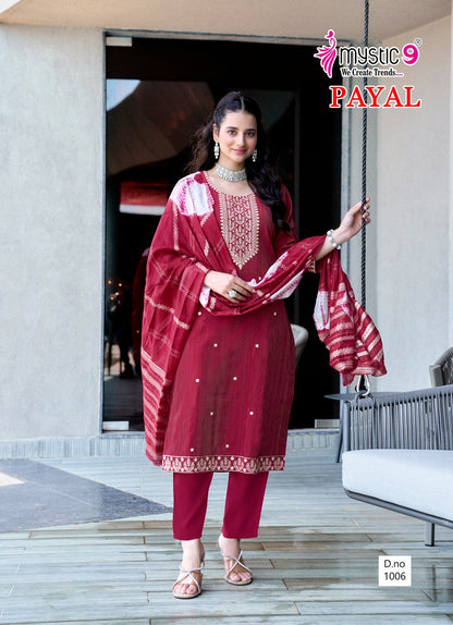Payal Vol 1 Mystic 9 Vertican Readymade Pant Style Suits Wholesale Price