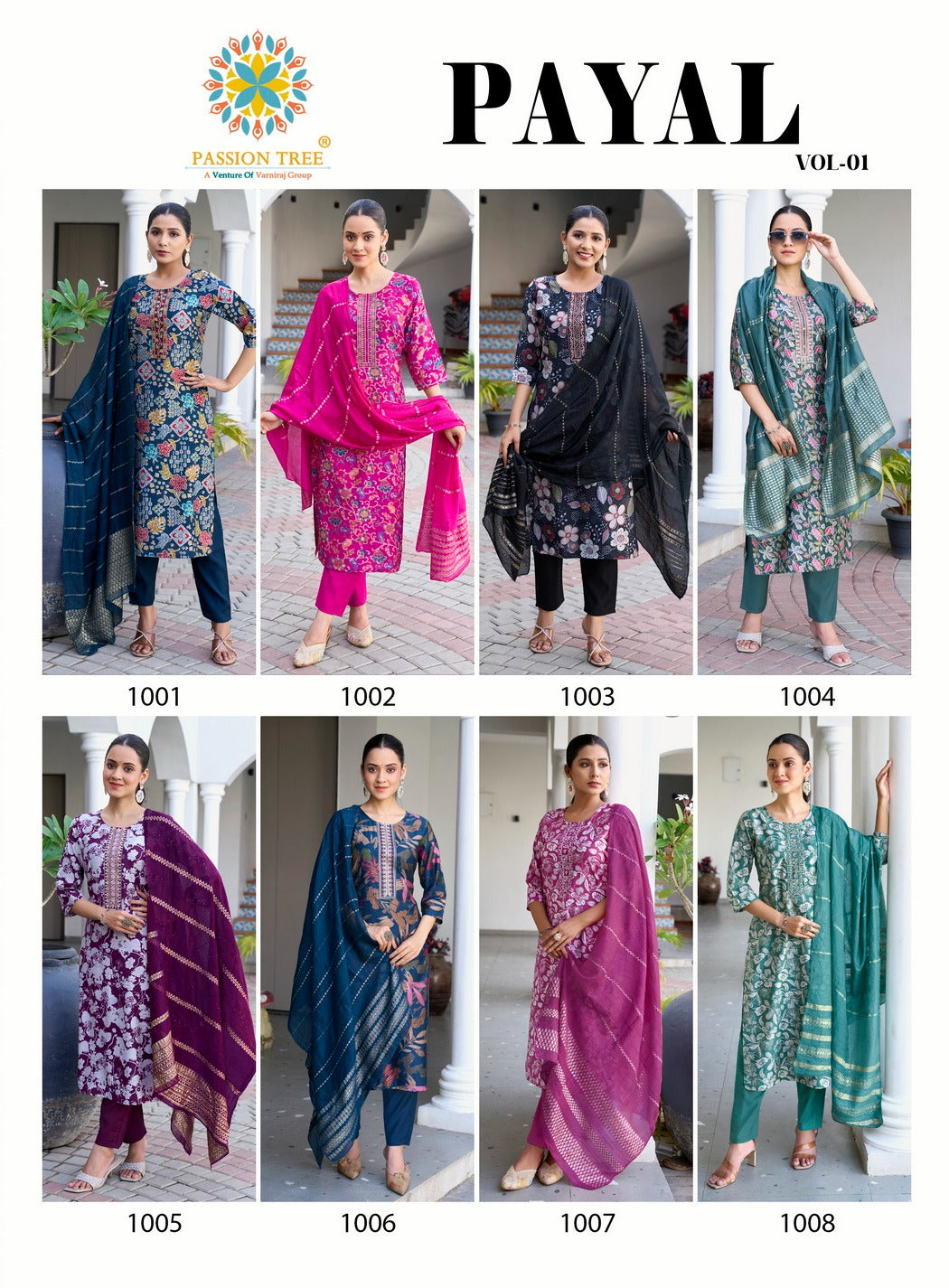 Payal Vol 1 Passion Tree Vetican Readymade Pant Style Suits Wholesaler