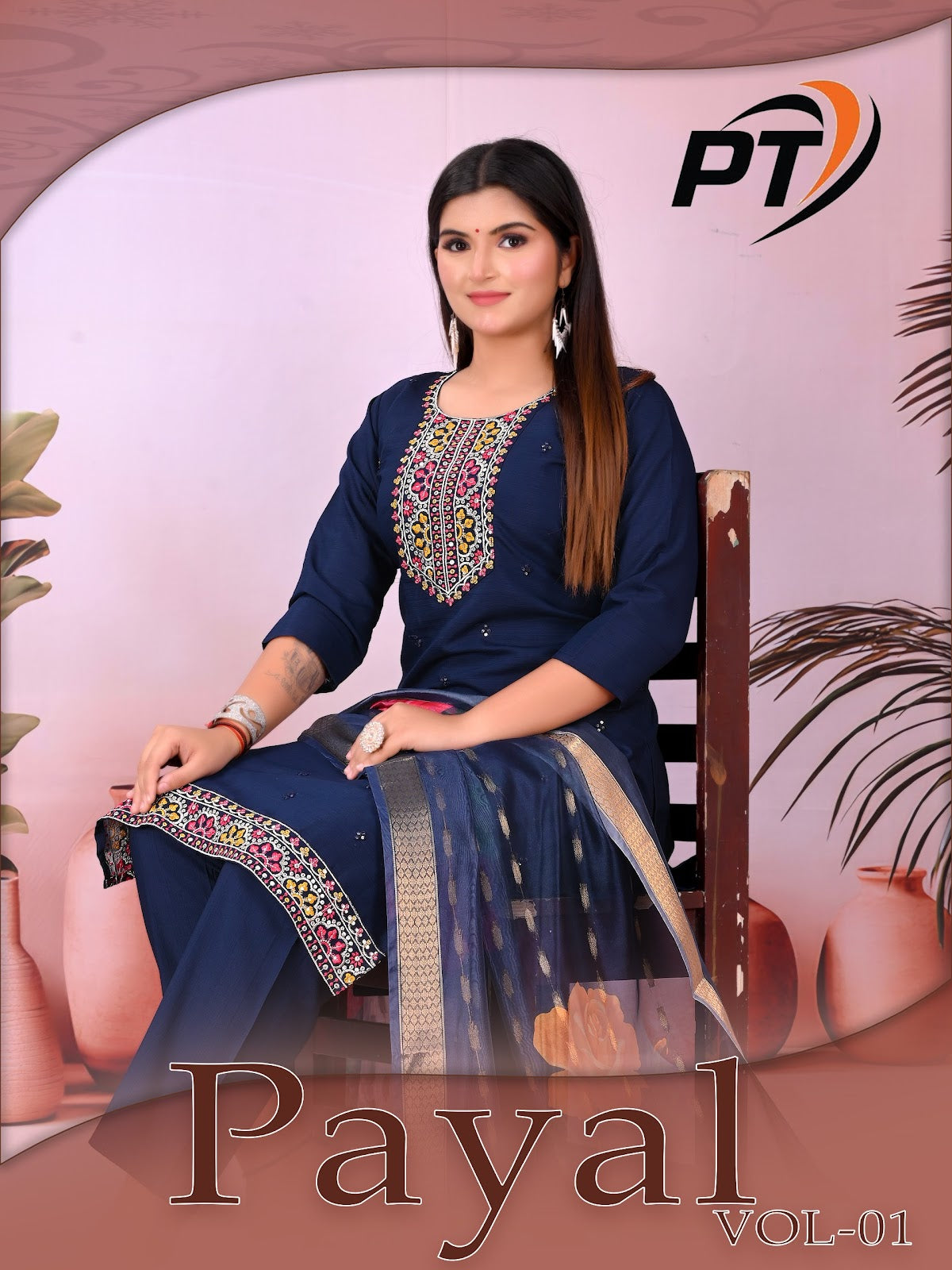Payal Vol 1 Pt Vertical Readymade Pant Style Suits Manufacturer Ahmedabad