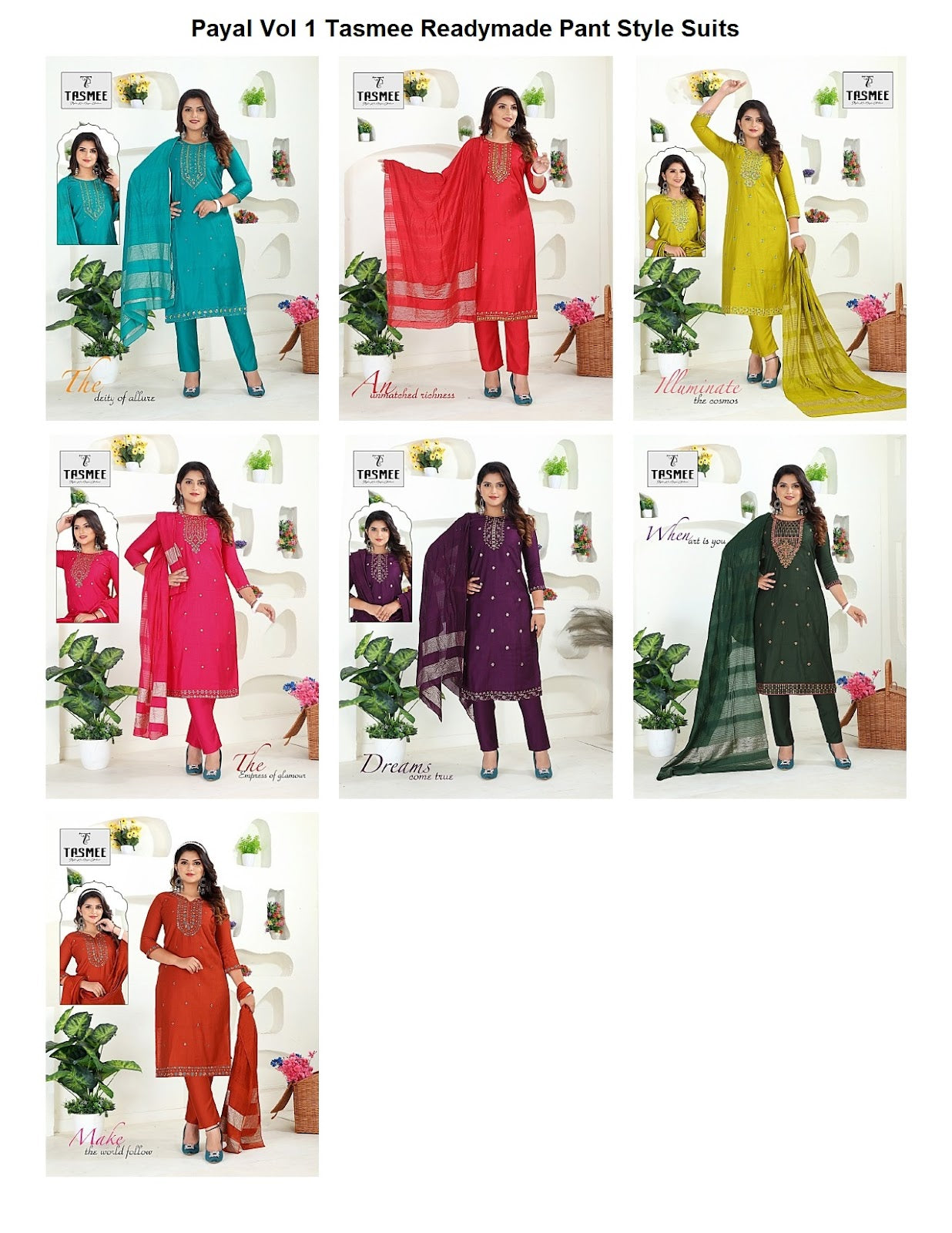 Payal Vol 1 Tasmee Berlin Readymade Pant Style Suits Wholesaler Ahmedabad