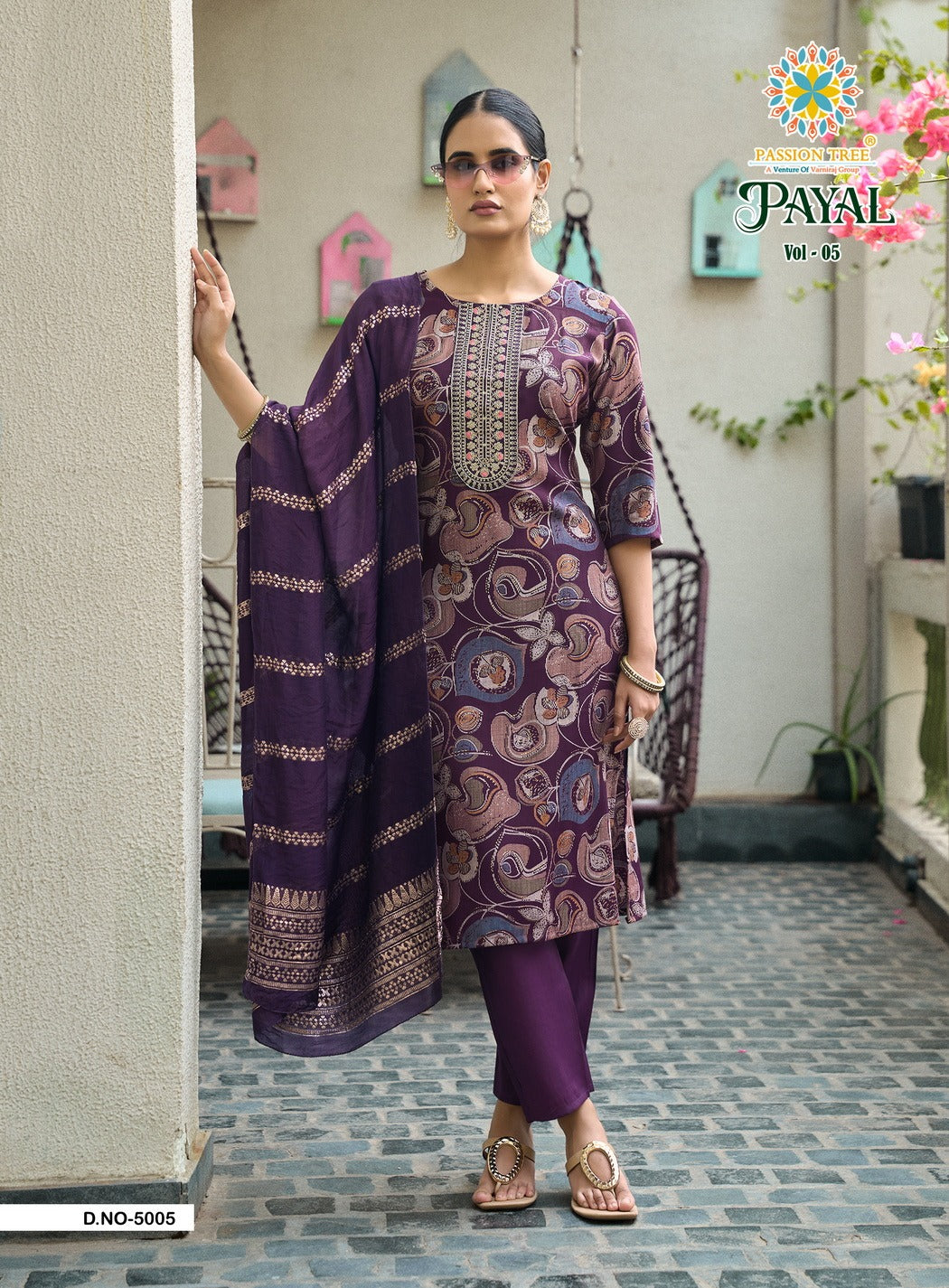 Payal Vol 5 Passion Tree Vetican Readymade Pant Style Suits Supplier Ahmedabad