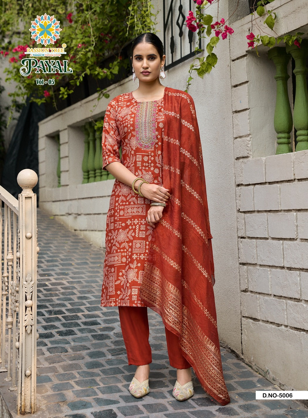 Payal Vol 5 Passion Tree Vetican Readymade Pant Style Suits Supplier Ahmedabad