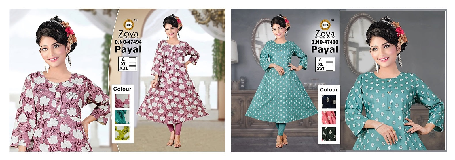 Payal Zoya Rayon Anarkali Kurtis Wholesaler Ahmedabad