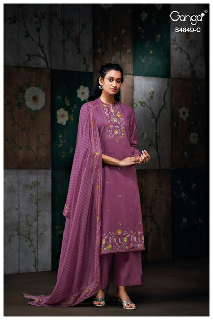Pazellea S4849 Ganga Cotton Plazzo Style Suits Exporter India