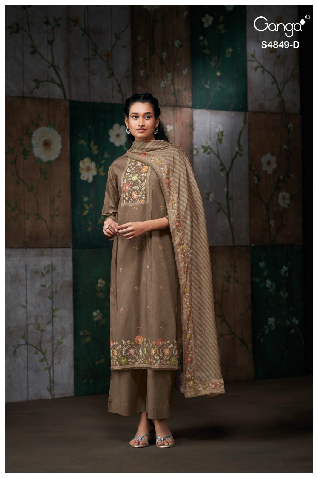 Pazellea S4849 Ganga Cotton Plazzo Style Suits Exporter India
