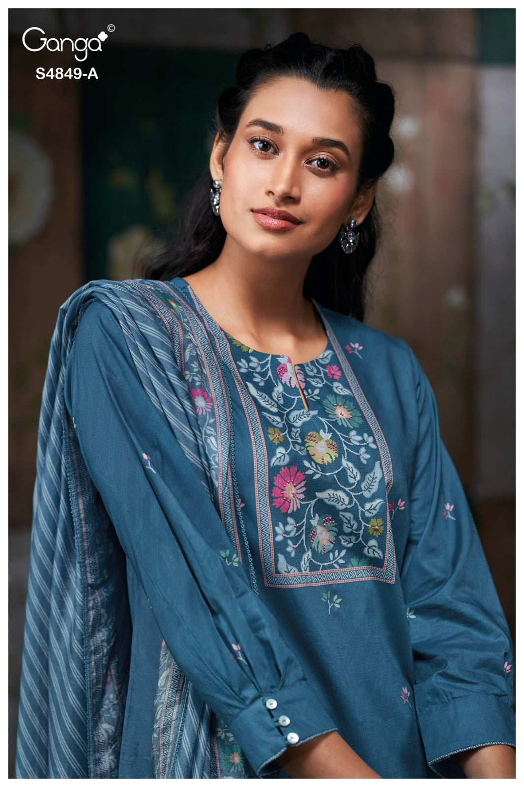 Pazellea S4849 Ganga Cotton Plazzo Style Suits Exporter India