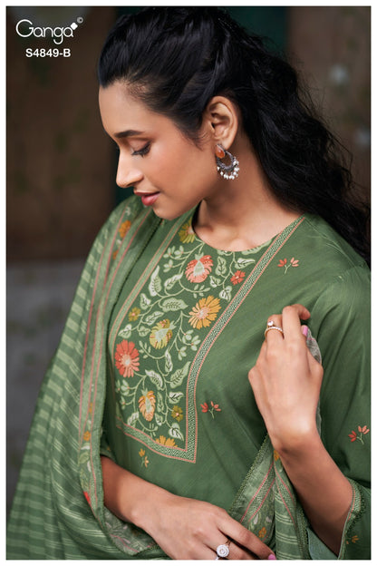 Pazellea S4849 Ganga Cotton Plazzo Style Suits Exporter India