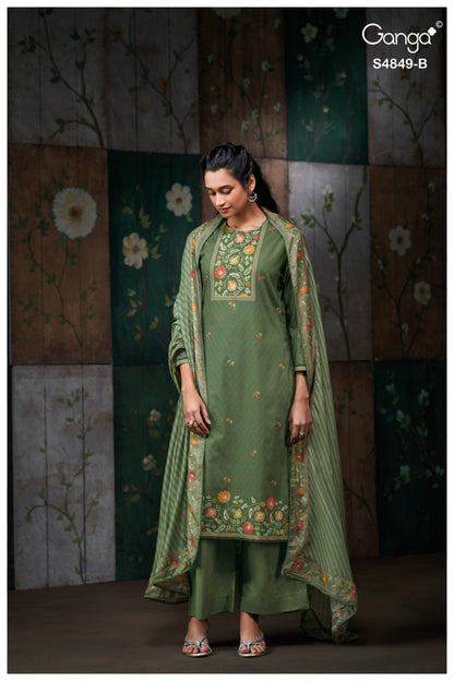Pazellea S4849 Ganga Cotton Plazzo Style Suits Exporter India