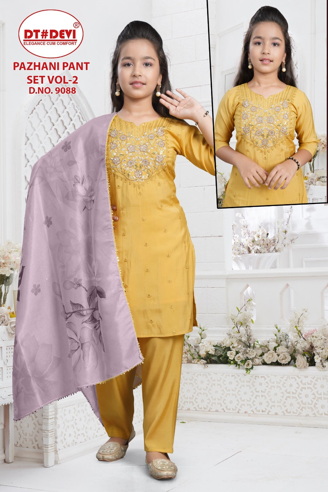 Pazhani Vol 2 Dn 9088 Dt Devi Roman Simmer Girls Readymade Pant Suits Exporter Gujarat